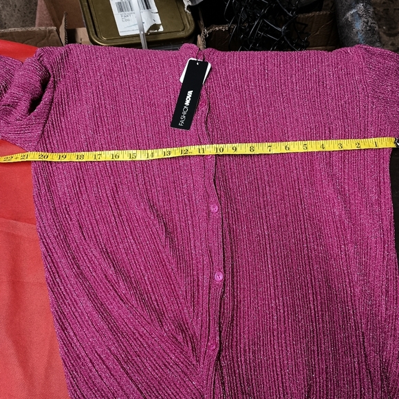 Chico's Pink Ribbed Button Down Shirt - Picture 9 of 14